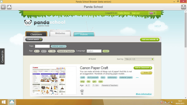 Panda School Browser screenshot 2