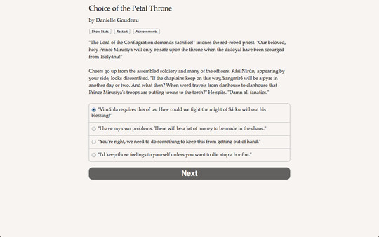 Choice of the Petal Throne screenshot 1