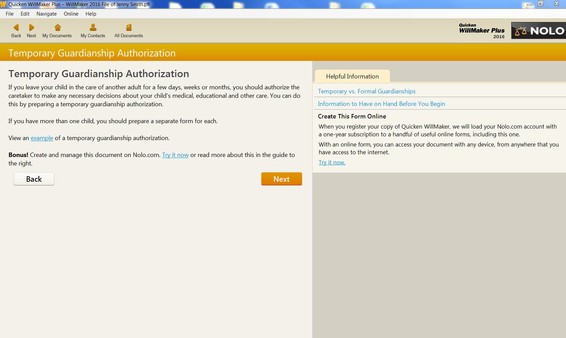 Quicken WillMaker Plus 2016 screenshot 4