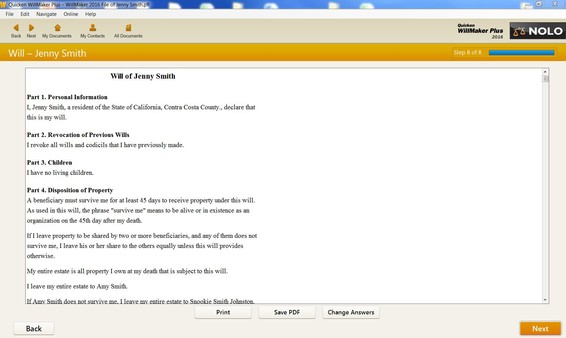 Quicken WillMaker Plus 2016 screenshot 1