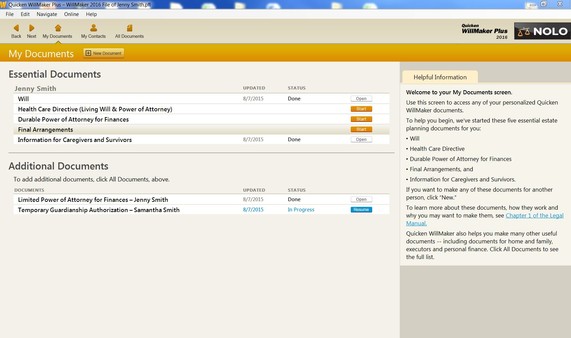 Quicken WillMaker Plus 2016 screenshot 5