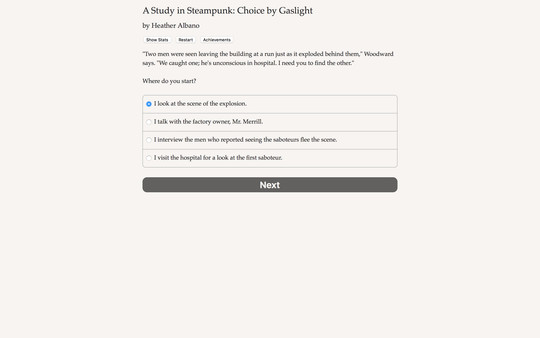 A Study in Steampunk: Choice by Gaslight screenshot 3