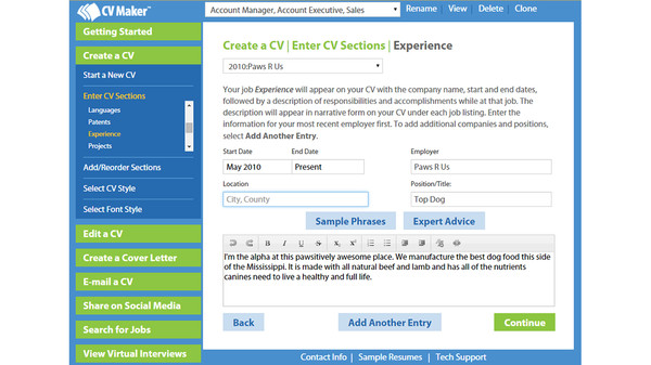 CV Maker for Windows screenshot 2
