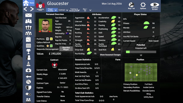 Rugby Union Team Manager 2017 screenshot 3