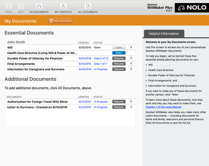 Quicken WillMaker Plus 2017 screenshot 2