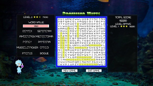 Professor Watts Word Search: Into The Ocean screenshot 1