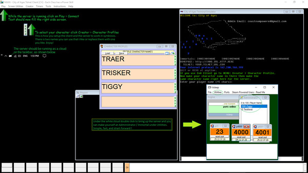 City of Ages: Picture Supportive Text MUD (server and client included) screenshot 1