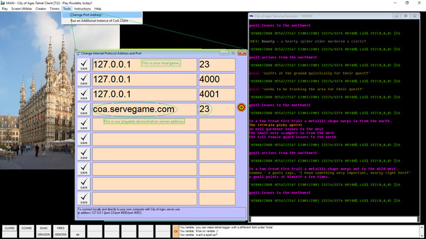 City of Ages: Picture Supportive Text MUD (server and client included) screenshot 8