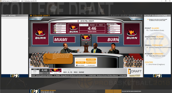 Draft Day Sports: Pro Basketball 2018 screenshot 2