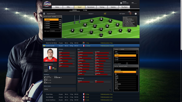 National Rugby Manager screenshot 8