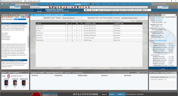 Draft Day Sports: College Basketball 2018 screenshot 1