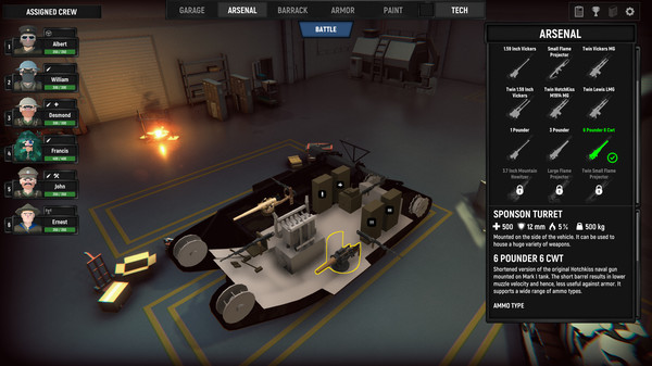 Armored Battle Crew [World War 1] - Tank Warfare and Crew Management Simulator screenshot 6