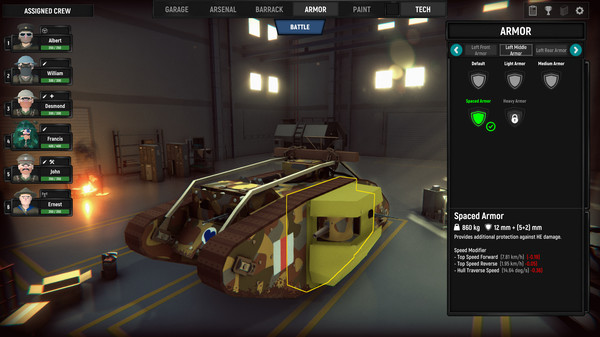 Armored Battle Crew [World War 1] - Tank Warfare and Crew Management Simulator screenshot 7