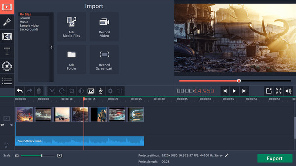 Movavi Video Editor 14 Plus screenshot 1