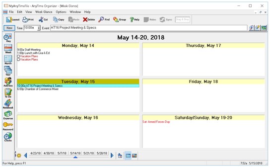 AnyTime Organizer Deluxe 16 screenshot 1