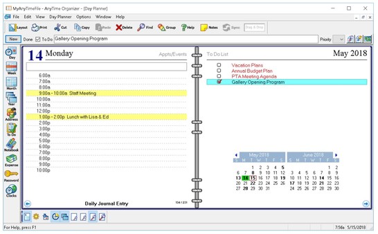 AnyTime Organizer Standard 16 screenshot 4
