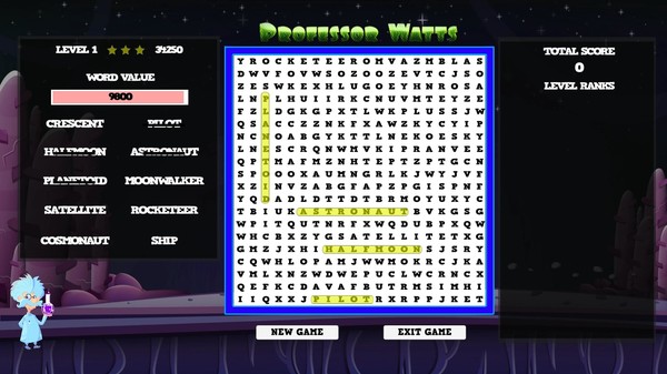 Professor Watts Word Search: Space Voyage screenshot 2