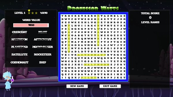 Professor Watts Word Search: Space Voyage screenshot 4