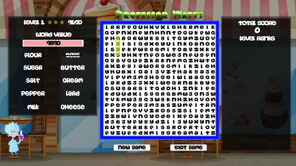 Professor Watts Word Search: Yummy Foods screenshot 1