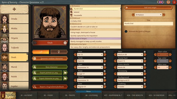 Spire of Sorcery – Character Generator screenshot 3