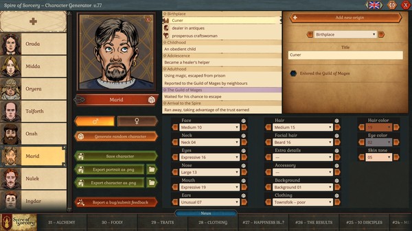 Spire of Sorcery – Character Generator screenshot 5