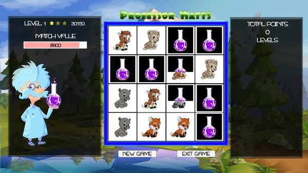 Professor Watts Memory Match: Cute Animals screenshot 1
