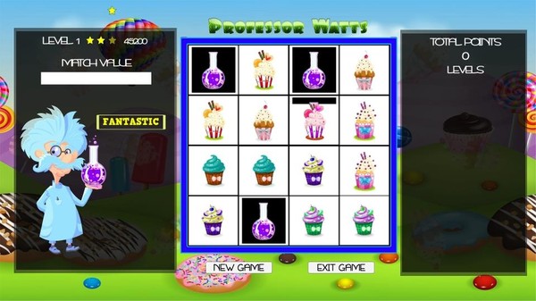 Professor Watts Memory Match: Yummy Cupcakes screenshot 5