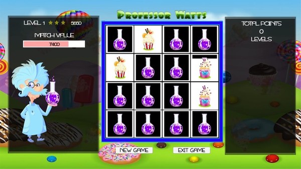 Professor Watts Memory Match: Yummy Cupcakes screenshot 3