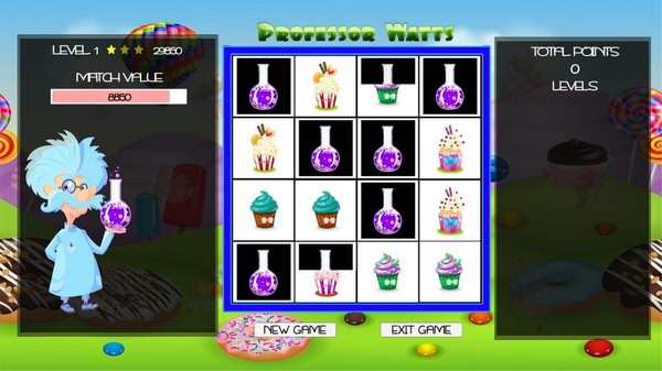 Professor Watts Memory Match: Yummy Cupcakes screenshot 4