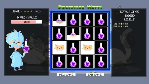 Professor Watts Memory Match: Cats screenshot 5