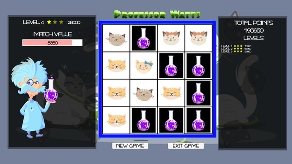 Professor Watts Memory Match: Cats screenshot 2