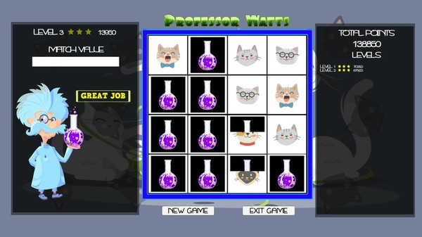 Professor Watts Memory Match: Cats screenshot 3