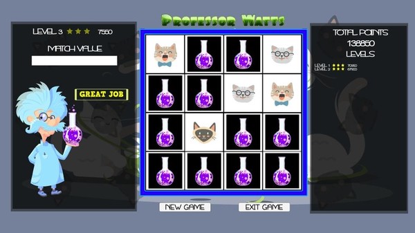 Professor Watts Memory Match: Cats screenshot 4