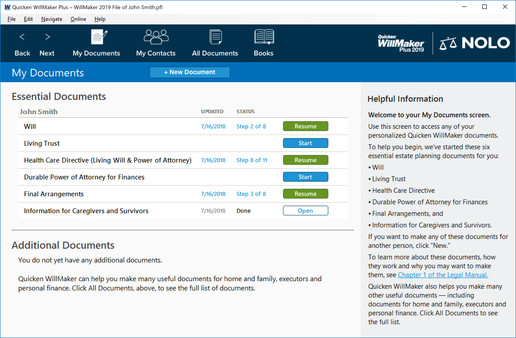 Quicken WillMaker Plus 2019 and Living Trust screenshot 1