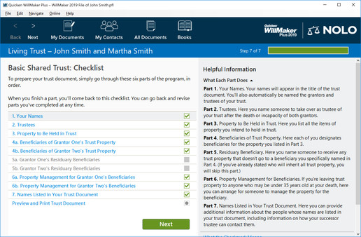 Quicken WillMaker Plus 2019 and Living Trust screenshot 5
